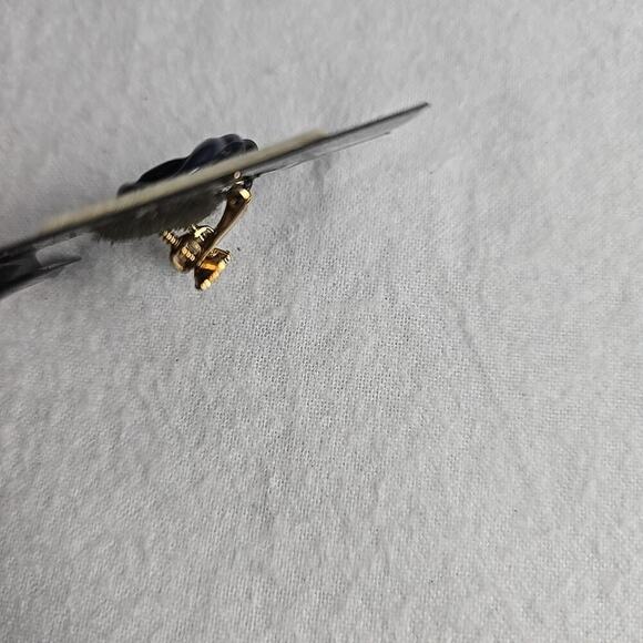 Napier Black Oval & Blue Circles Set of 2 VTG Costume Earrings Screw Clip On - Picture 9 of 11